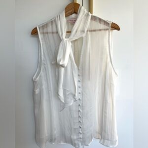 In every story sleeveless blouse with neck tie size 1X